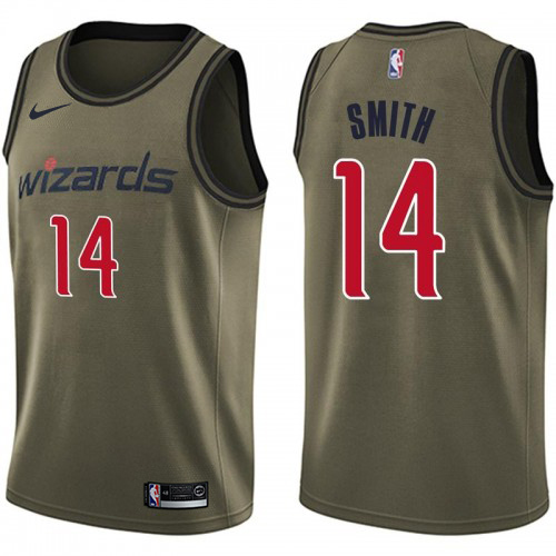 Washington Wizards #14 Ish Smith Green Salute to Service Youth Swingman Jersey Youth