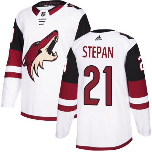 Adidas Arizona Coyotes #21 Derek Stepan White Road Authentic Stitched Jersey Men's