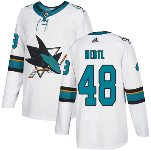 Adidas San Jose Sharks #48 Tomas Hertl White Road Authentic Stitched Jersey Men's
