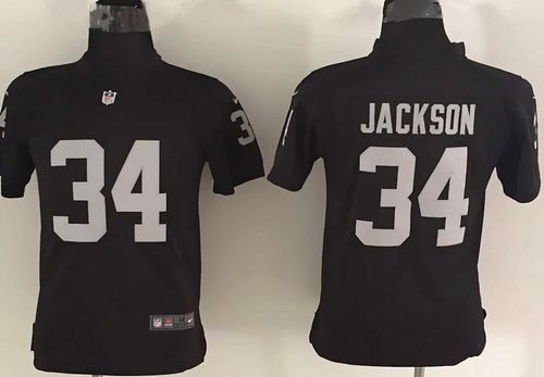 Raiders #34 Bo Jackson Black Team Color Youth Stitched Elite Jersey