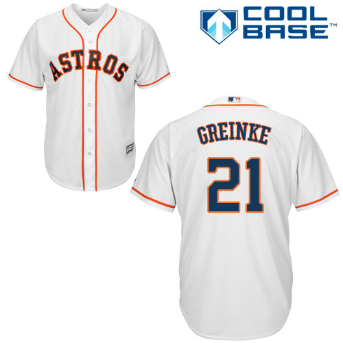 Houston Astros #21 Zack Greinke White New Cool Base Stitched Jersey Men's