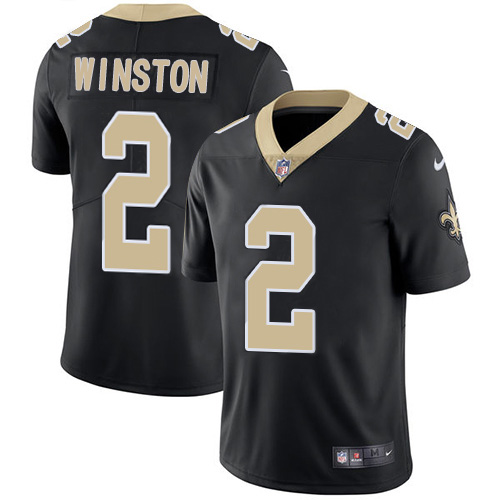 New Orleans Saints #2 Jameis Winston Black Team Color Youth Stitched Vapor Untouchable Limited Jersey Youth