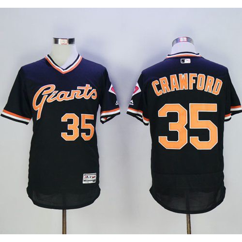 San Francisco Giants #35 Brandon Crawford Black Flexbase Authentic Collection Cooperstown Stitched Jersey Men's