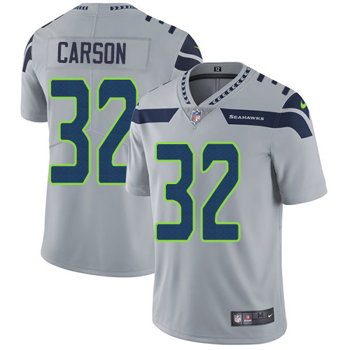 Seattle Seahawks #32 Chris Carson Grey Alternate Youth Stitched Vapor Untouchable Limited Jersey Youth