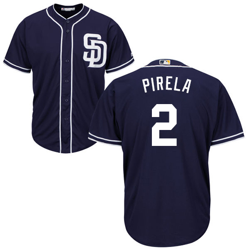 San Diego Padres #2 Jose Pirela Navy Blue New Cool Base Stitched Jersey Men's