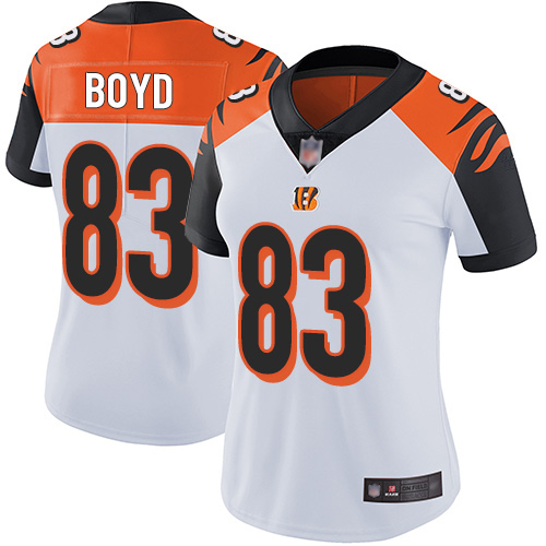 Bengals #83 Tyler Boyd White Women's Stitched Vapor Untouchable Limited Jersey