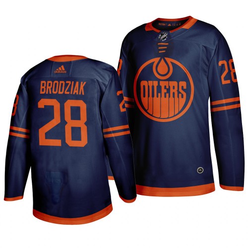 Edmonton Edmonton Oilers #28 Kyle Brodziak Blue 2019-20 Third Alternate Jersey Men's