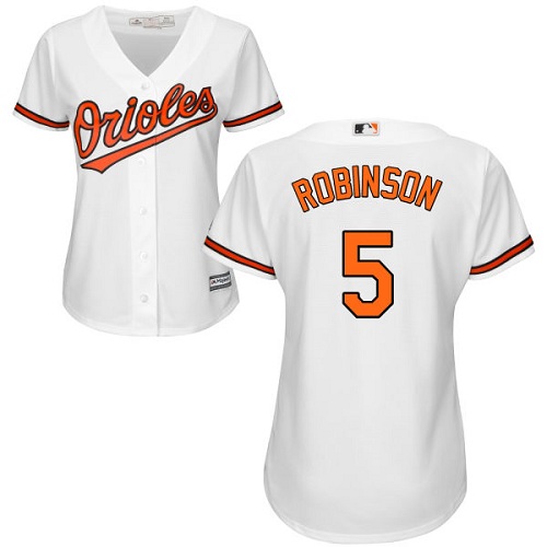 Baltimore Orioles #5 Brooks Robinson White Home Women's Stitched Jersey Womens