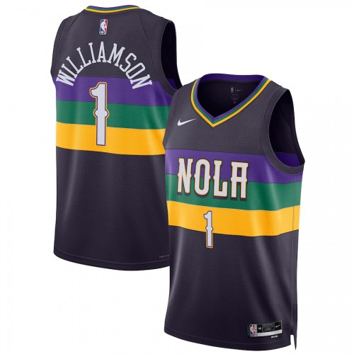 New Orleans New Orleans Pelicans #1 Zion Williamson Unisex Purple 2022-23 Swingman Jersey - City Edition Mens