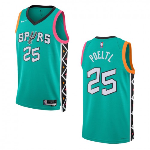 San Antonio San Antonio Spurs #25 Jakob Poeltl Unisex Green 2022-23 Swingman Jersey - City Edition Mens