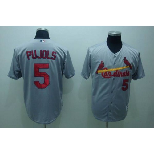 St.Louis Cardinals #5 Albert Pujols Stitched Grey Jersey Men's