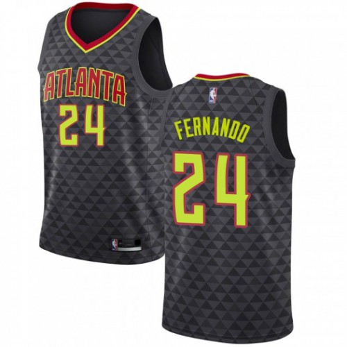 Atlanta Hawks #24 Bruno Fernando Black Swingman Icon Edition Jersey Mens