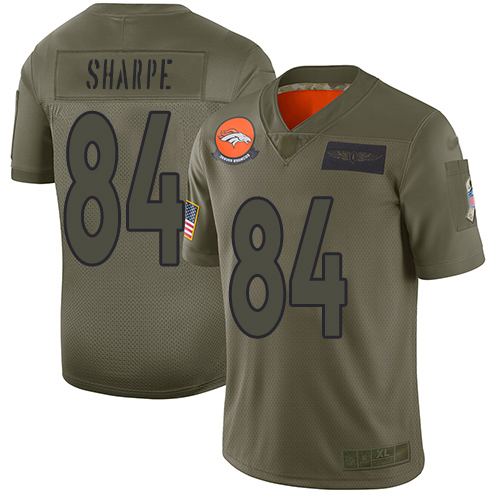 Denver Broncos #84 Shannon Sharpe Camo Youth Stitched Limited 2019 Salute to Service Jersey Youth