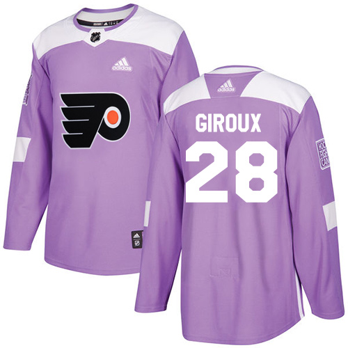 Adidas Philadelphia Flyers #28 Claude Giroux Purple Authentic Fights Cancer Stitched Youth Jersey Youth