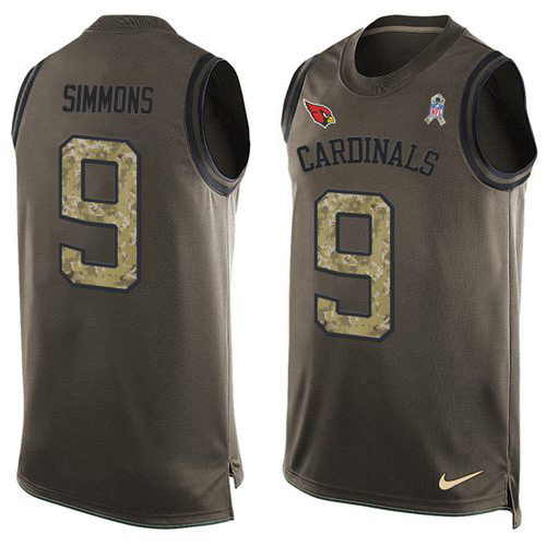Cardinals #9 Isaiah Simmons Green Men's Stitched Limited Salute To Service Tank Top Jersey