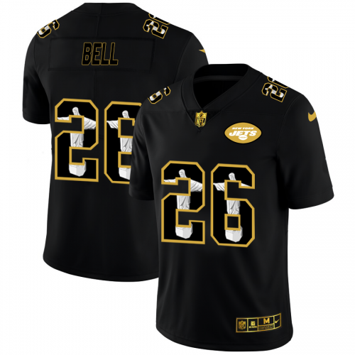 New York New York Jets #26 Le'Veon Bell Men's Carbon Black Vapor Cristo Redentor Limited Jersey Men's