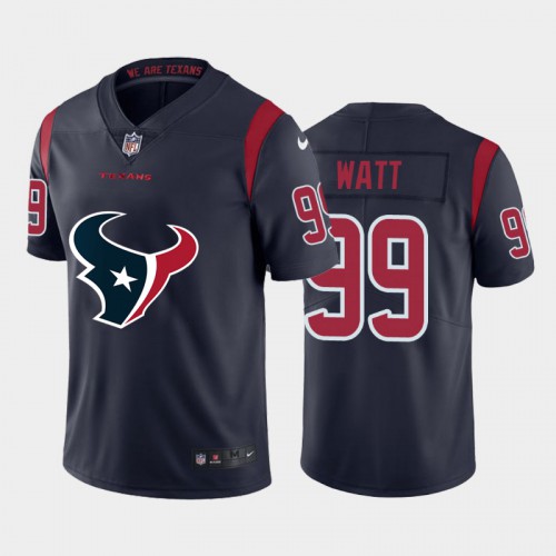 Houston Houston Texans #99 J.J. Watt Navy Blue Men's Big Team Logo Vapor Limited Jersey Men's