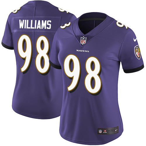 Baltimore Ravens #98 Brandon Williams Purple Team Color Women's Stitched Limited Vapor Untouchable Limited Jersey Womens