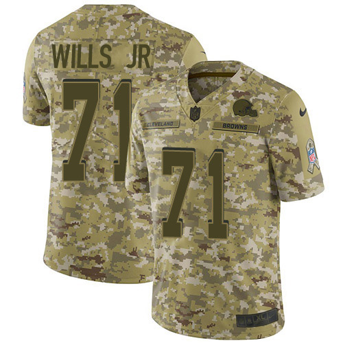 Cleveland Browns #71 Jedrick Wills JR Camo Men's Stitched Limited 2018 Salute To Service Jersey Men's