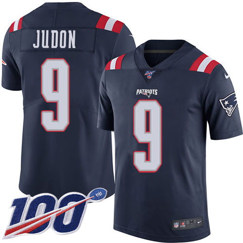 Patriots #9 Matt Judon Navy Blue Men's Stitched Limited Rush 100th Season Jersey