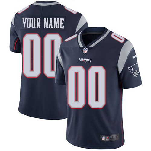 New England Patriots Customized Navy Blue Team Color Stitched Vapor Untouchable Limited Youth Jersey
