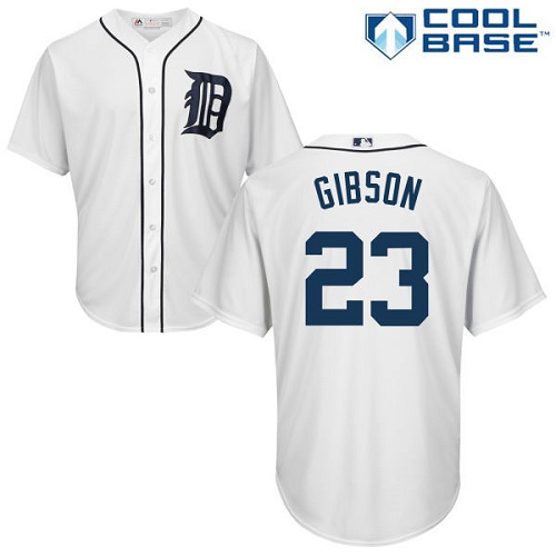 Detroit Tigers #23 Kirk Gibson White Cool Base Stitched Youth Jersey Youth