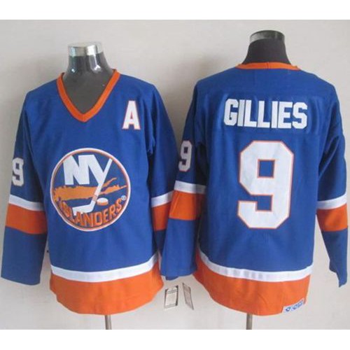 New York Islanders #9 Clark Gillies Baby Blue CCM Throwback Stitched Jersey Men's