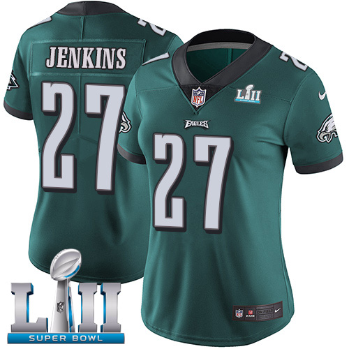 Philadelphia Eagles #27 Malcolm Jenkins Midnight Green Team Color Super Bowl LII Women's Stitched Vapor Untouchable Limited Jersey Womens
