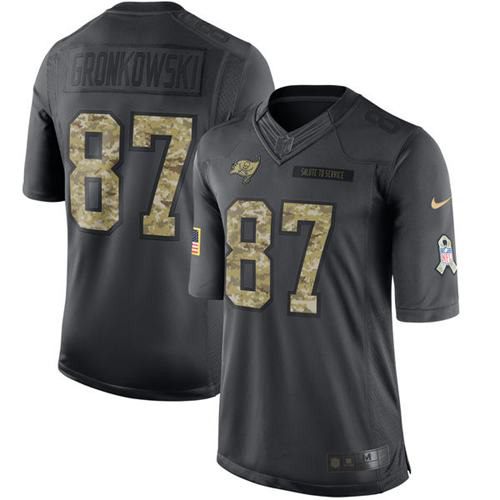 Buccaneers #87 Rob Gronkowski Black Youth Stitched Limited 2016 Salute To Service Jersey