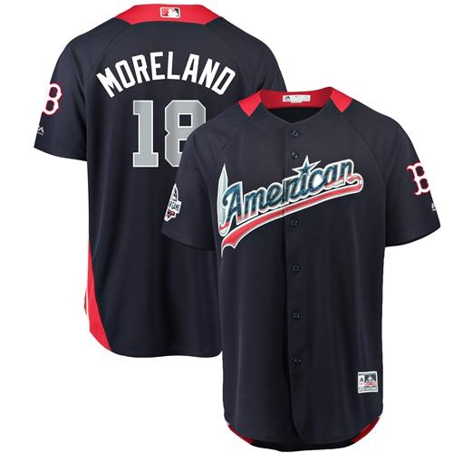 Boston Red Sox #18 Mitch Moreland Navy Blue 2018 All-Star American League Stitched Jersey Men's