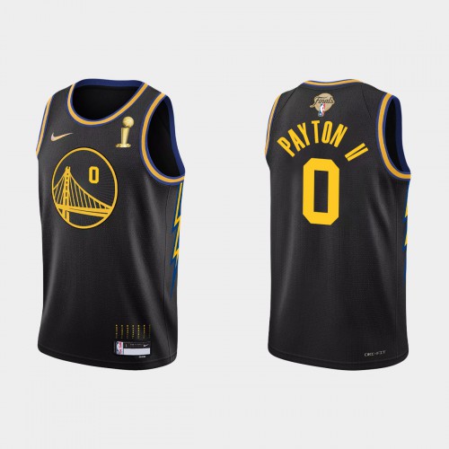 Golden State Golden State Warriors #0 Gary Payton II Mens Black 2021-22 Finals Champions Swingman Jersey Mens