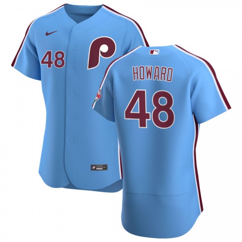 Philadelphia Philadelphia Phillies #48 Spencer Howard Men's Light Blue Alternate 2020 Authentic Player Jersey Men's