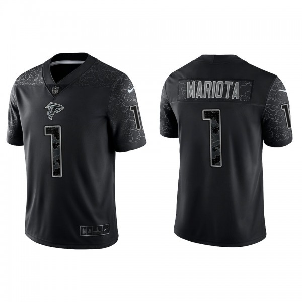 Youth Atlanta Falcons #1 Marcus Mariota Black RFLCTV Limited Jersey