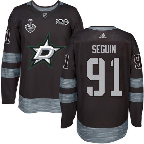 Adidas Dallas Stars #91 Tyler Seguin Black 1917-2017 100th Anniversary 2020 Stanley Cup Final Stitched Jersey Men's