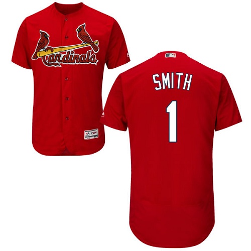 St.Louis Cardinals #1 Ozzie Smith Red Flexbase Authentic Collection Stitched Jersey Men's