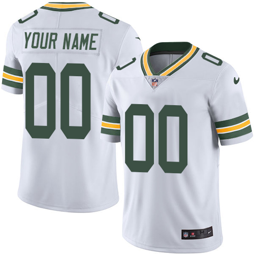 Green Bay Packers Customized White Stitched Vapor Untouchable Limited Men's Jersey