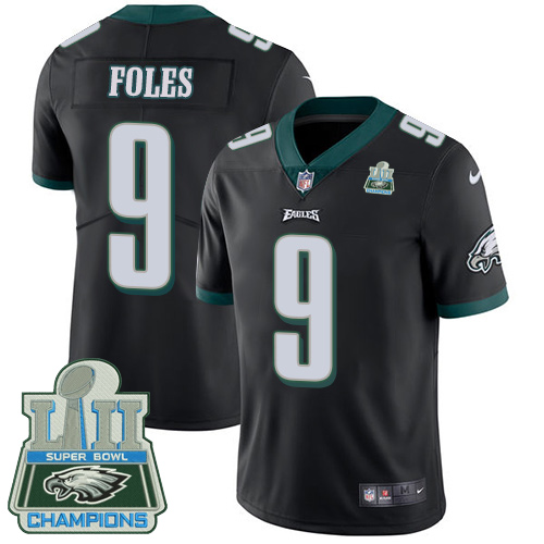 Philadelphia Eagles #9 Nick Foles Black Alternate Super Bowl LII Champions Men's Stitched Vapor Untouchable Limited Jersey Men's