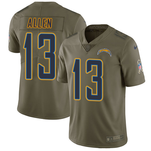 Chargers #13 Keenan Allen Olive Youth Stitched Limited 2017 Salute To Service Jersey