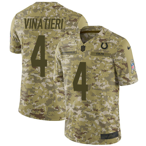 Indianapolis Colts #4 Adam Vinatieri Camo Youth Stitched Limited 2018 Salute to Service Jersey Youth
