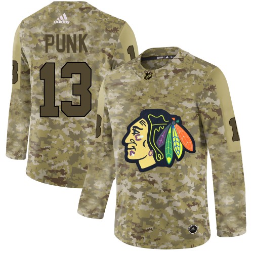 Adidas Chicago Blackhawks #13 CM Punk Camo Authentic Stitched Jersey Men's
