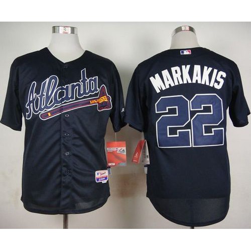 Atlanta Braves #22 Nick Markakis Blue Cool Base Stitched Jersey Men's