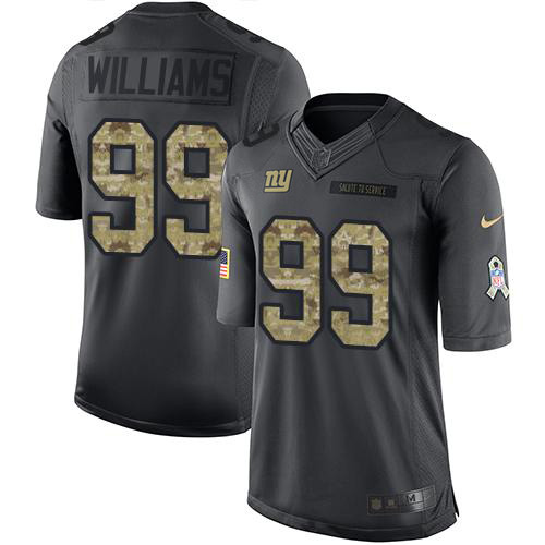New York Giants #99 Leonard Williams Black Men's Stitched Limited 2016 Salute to Service Jersey Men's