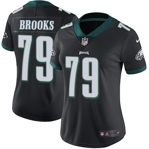 Philadelphia Eagles #79 Brandon Brooks Black Alternate Women's Stitched Vapor Untouchable Limited Jersey Womens