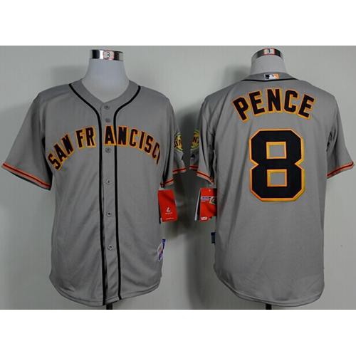 San Francisco Giants #8 Hunter Pence Grey Road Cool Base Stitched Jersey Men's