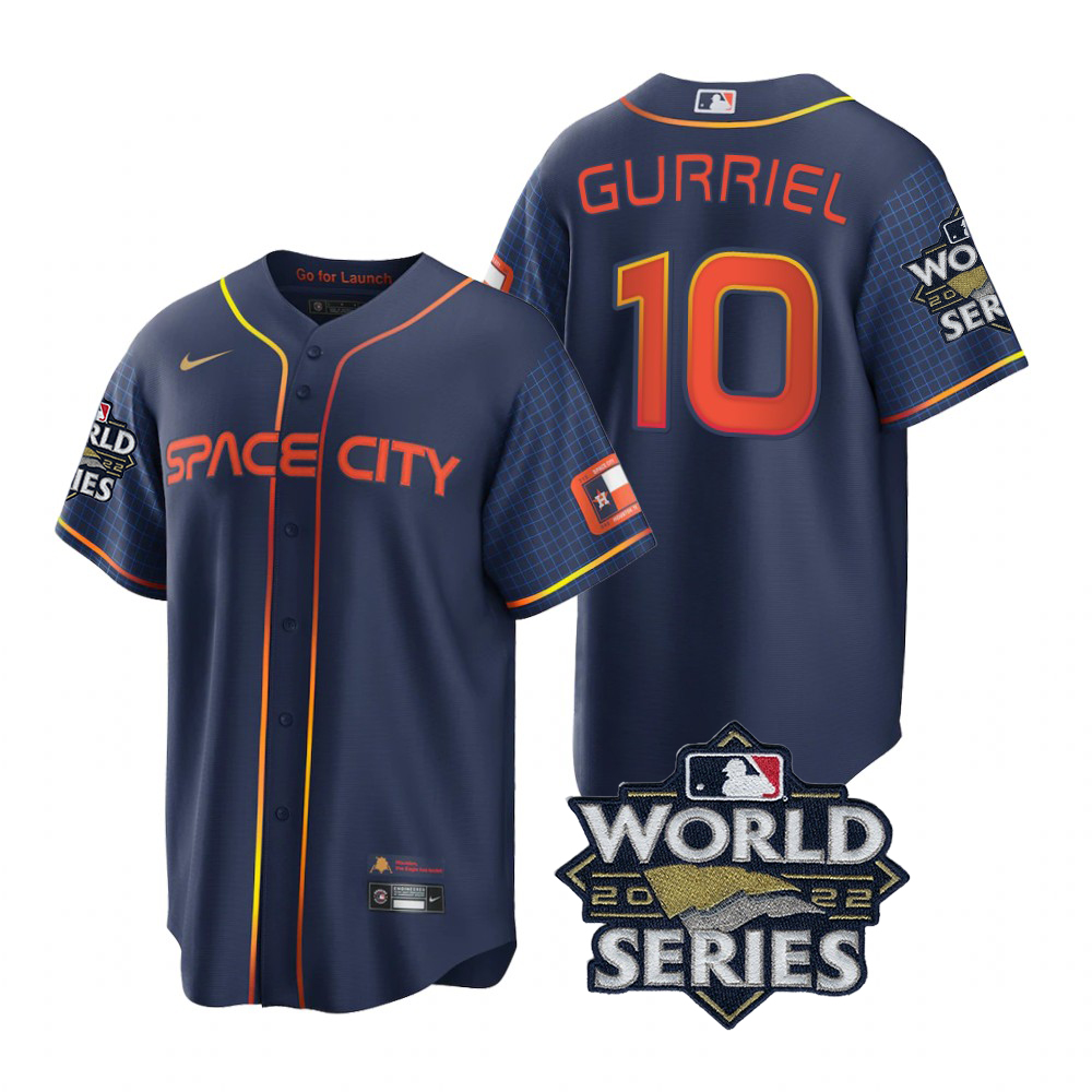 Houston Astros #10 Yuli Gurriel Navy 2022 World Series Men's Game City Connect Jersey