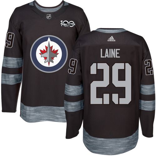 Adidas Winnipeg Jets #29 Patrik Laine Black 1917-2017 100th Anniversary Stitched Jersey Men's