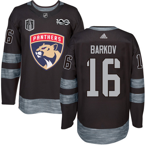 Adidas Lightning #16 Aleksander Barkov Black 2023 Stanley Cup Final Patch 100th Anniversary Stitched Youth Jersey