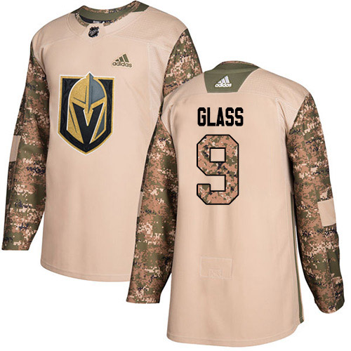 Adidas Golden Vegas Golden Knights #9 Cody Glass Camo Authentic 2017 Veterans Day Stitched Jersey Men's