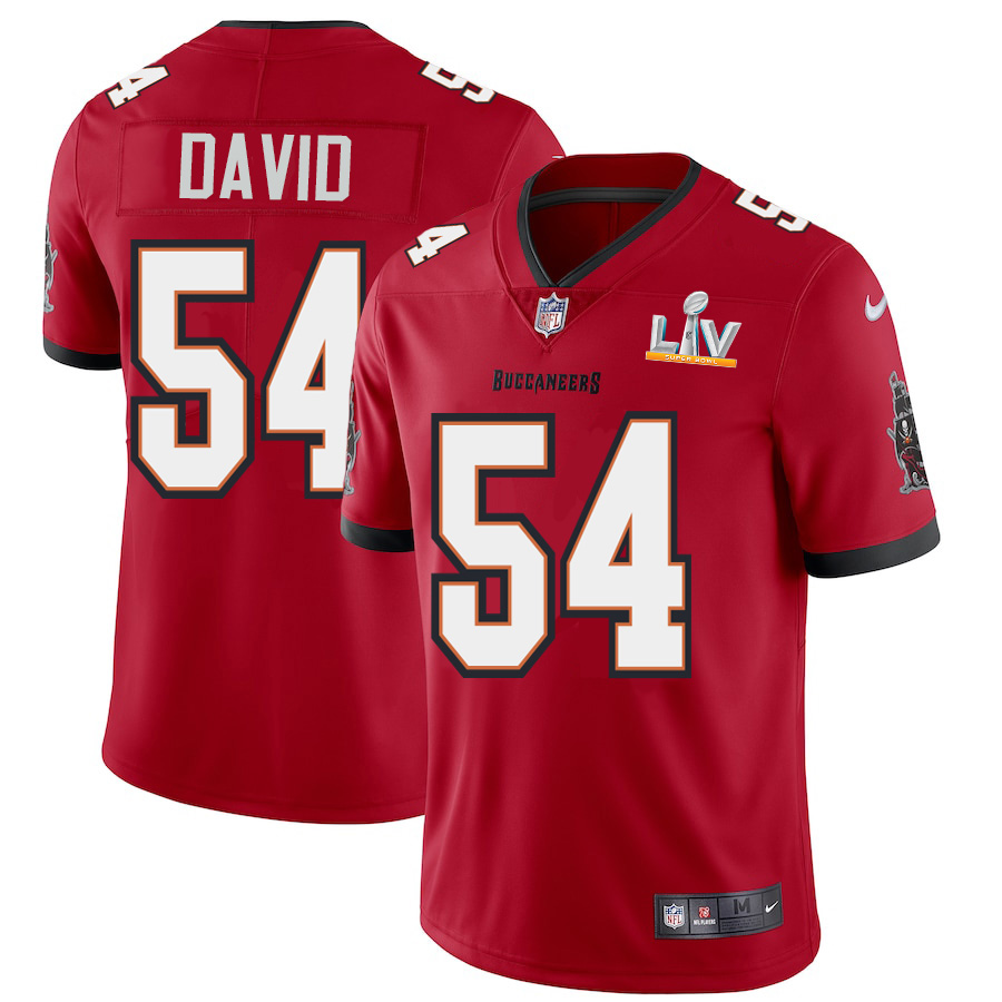 Tampa Bay Buccaneers #54 Lavonte David Youth Super Bowl LV Bound Red Vapor Limited Jersey