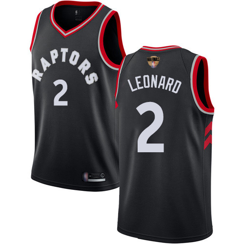 Toronto Raptors #2 Kawhi Leonard Black 2019 Finals Bound Swingman Statement Edition Jersey Mens